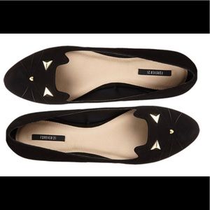 Forever 21 kitty cat black flats size 7
